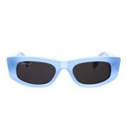 Irregulær Design Solbriller i Blå Acetat