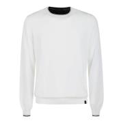 Hvid Sweater - Regular Fit - Egnet til Koldt Vejr - 100% Bomuld
