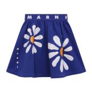Blå Maxi Nederdel med Blomstermønster