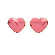 Hjerteformede solbriller med dobbelt bro
