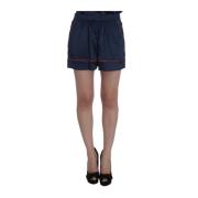 Blå Silke Stretch Sleepwear Shorts