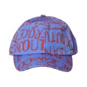 Blå Bomuld Logo Couture Hat til Mænd