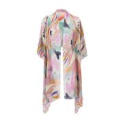 Silke Kimono Jakke med Sommerfugleprint