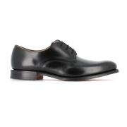 Klassiske sorte flade sko i læder