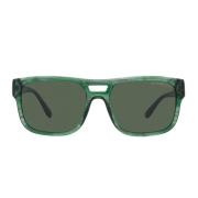 Grøn Stribet Rektangulære Solbriller