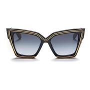 Geometriske Cat-Eye Solbriller - Sort/Guld