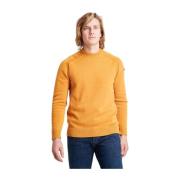 Ensfarvet Bomuld Crewneck Sweater