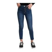 Denim Blue Cross Skinny Jeans