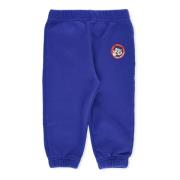 Blå Børne Bomulds Sweatpants med Mascotte Logo