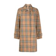 Beige Plaid-Check Jakke