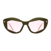 Militærgrønne Cat-Eye Solbriller