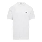 Hvid Crew Neck T-shirt med Broderet Logo