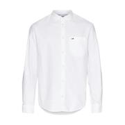 Hvid Oxford Skjorte med Brystlomme