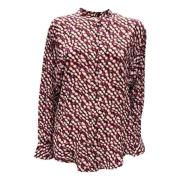 CATCHELL Bluse i Hindbær Pink/Creme/Sort Print