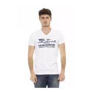 Herre Printet V-Hals T-Shirt