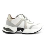 Hvide/Sølv Stilfulde Sneakers