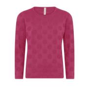 Dotted O-Neck Pullover Bluse