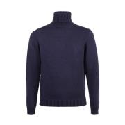 Blå Merinould Turtleneck Sweater