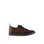 Brun Nylon og Ruskind Slip-On Sko