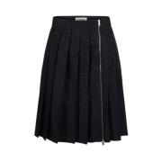 Plisseret nederdel med taljebælte