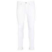 Hvide Skinny Fit Bomuld Denim Jeans