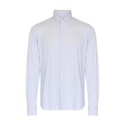 Blå Jacquard Oxford Skjorte med Mikro Prikker