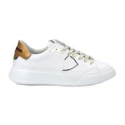 Hvid & Guld Læder Sneakers