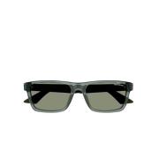 Herre solbriller i firkantet acetat i grå transparent