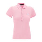 Kvinders Pink Polo Shirt med Broderet Logo