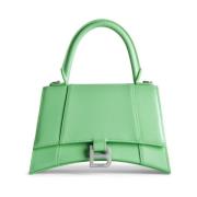 Grøn Timeglas Lille Læderhåndtaske