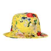 Gul Blomstret Vendbar Bucket Hat