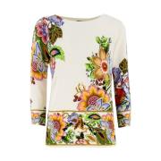 Silkeblanding Bouquet Print Sweater