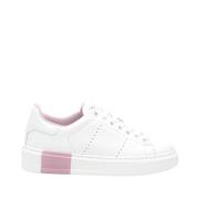Hvide og Pink Læder Sneakers