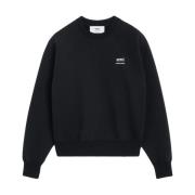 Sort bomuldssweater med logo print