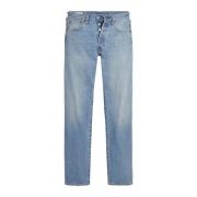 Blå Jeans med Slidt Effekt
