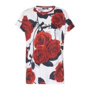 Vintage T-shirt med røde roser print