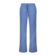 Blå Stribede Bukser med Elastik i Taljen
