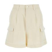 Ivory Viscose Blend Shorts