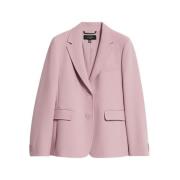 Feminin Pink Blazer med Klassisk Reverskrave