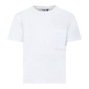 Hvid Bomuld T-Shirt med Logo Patch
