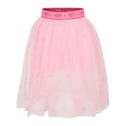 Elegant Pink Tyl Nederdel