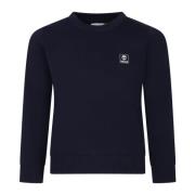 Blå Bomuldssweater med Ikonisk Logo