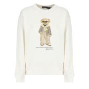 Ivory Bomuldssweater med Polo Bear Detalje