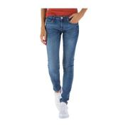 Annette Skinny Jeans i Medium Blå Denim