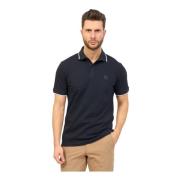 Blå Slim Fit Polo Shirt med Logo Patch