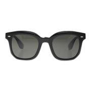 Moderne runde acetat solbriller med polariserede linser