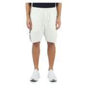 Sporty bomuldsblandede shorts med logo-bånd