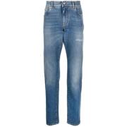 Slim-fit jeans med slidte detaljer