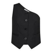 Cocouture Alliecc Asym Tailor Vest Blazer 30154 96-Black
