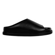 Sort læder slide sandal SPRING SNW